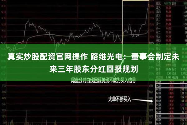 真实炒股配资官网操作 路维光电：董事会制定未来三年股东分红回报规划