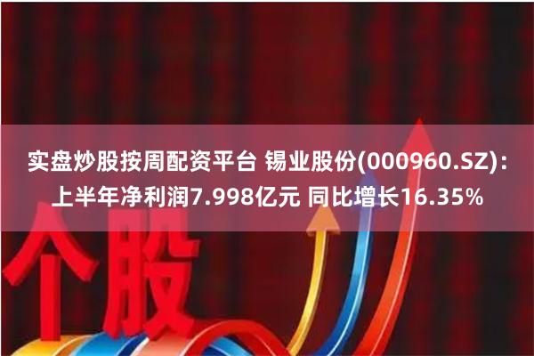 实盘炒股按周配资平台 锡业股份(000960.SZ)：上半年净利润7.998亿元 同比增长16.35%