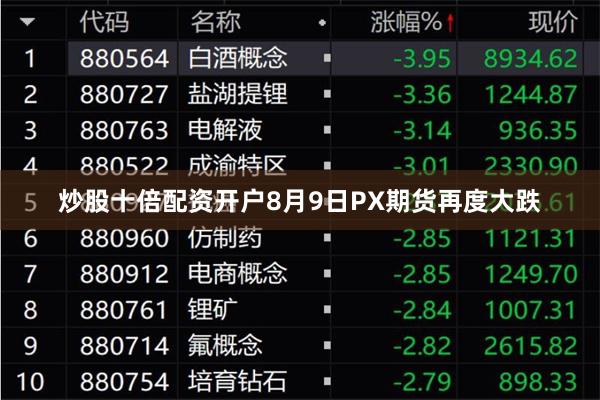 炒股十倍配资开户8月9日PX期货再度大跌