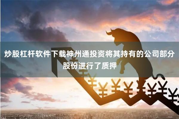 炒股杠杆软件下载神州通投资将其持有的公司部分股份进行了质押